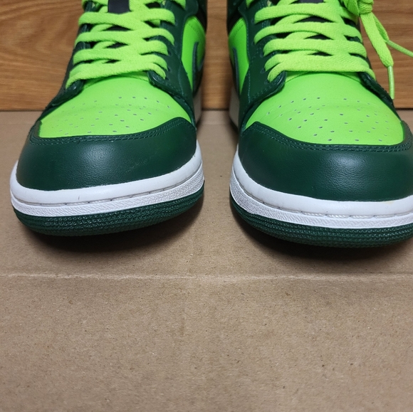 Air Jordan Retro 1 Mid Gorge/Electric Green Men Size 10 - Picture 7 of 16